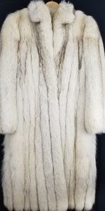 1980s Silver Fox Winter Coat Size 12